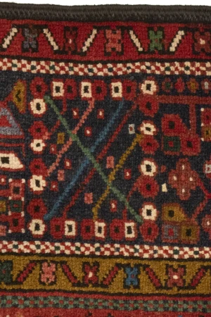 Vintage Rusty Red Tribal 5X6'6 Karajeh Persian Rug