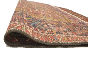 Vintage Rusty Red Tribal 5X6'6 Karajeh Persian Rug