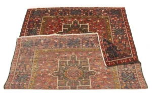 Vintage Rusty Red Tribal 5X6'6 Karajeh Persian Rug