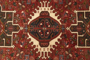 Vintage Rusty Red Tribal 5X6'6 Karajeh Persian Rug
