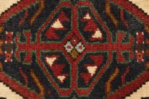 Vintage Rusty Red Tribal 5X6'6 Karajeh Persian Rug