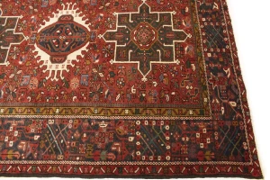 Vintage Rusty Red Tribal 5X6'6 Karajeh Persian Rug