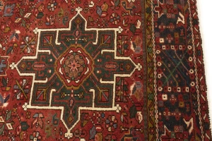 Vintage Rusty Red Tribal 5X6'6 Karajeh Persian Rug