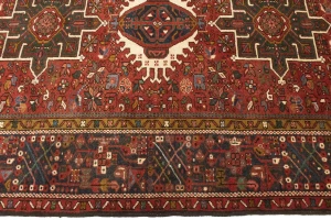 Vintage Rusty Red Tribal 5X6'6 Karajeh Persian Rug