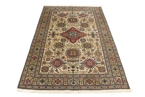 Antique Cream Pictorial 4'4X6'4 Ardebil Persian Rug