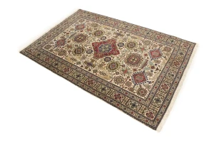 Antique Cream Pictorial 4'4X6'4 Ardebil Persian Rug
