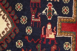 Vintage Plum Tribal 4X7 Shahrbabak Persian Rug