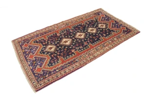Vintage Plum Tribal 4X7 Shahrbabak Persian Rug