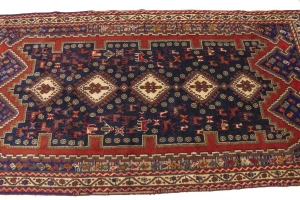 Vintage Plum Tribal 4X7 Shahrbabak Persian Rug