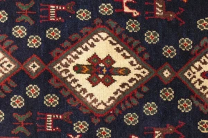 Vintage Plum Tribal 4X7 Shahrbabak Persian Rug