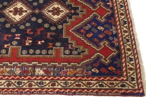 Vintage Plum Tribal 4X7 Shahrbabak Persian Rug