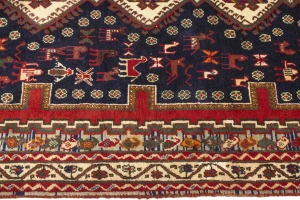 Vintage Plum Tribal 4X7 Shahrbabak Persian Rug