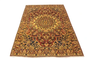 Vintage Red Floral 5X7 Bakhtiari Persian Rug