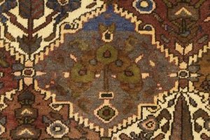 Vintage Rusty Brown Floral 5'5X6'8 Bakhtiari Persian Rug