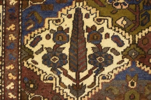 Vintage Rusty Brown Floral 5'5X6'8 Bakhtiari Persian Rug