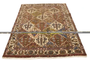 Vintage Rusty Brown Floral 5'5X6'8 Bakhtiari Persian Rug
