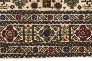 Vintage Cream Pictorial 4'5X6'5 Ardebil Tabriz Persian Rug