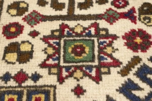 Vintage Cream Pictorial 4'5X6'5 Ardebil Tabriz Persian Rug