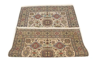 Vintage Cream Pictorial 4'5X6'5 Ardebil Tabriz Persian Rug