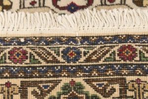 Vintage Cream Pictorial 4'5X6'5 Ardebil Tabriz Persian Rug