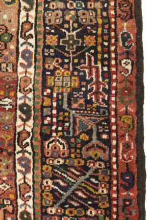 Semi Antique Tribal Geometric 4X5 Karajeh Persian Rug