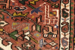 Semi Antique Tribal Geometric 4X5 Karajeh Persian Rug