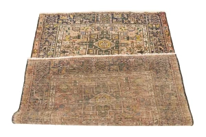 Semi Antique Tribal Geometric 4X5 Karajeh Persian Rug