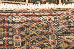 Semi Antique Tribal Geometric 4X5 Karajeh Persian Rug