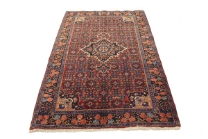 Vintage Floral Maroon Red 4X6'5 Gholtogh Persian Rug