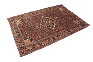 Vintage Floral Maroon Red 4X6'5 Gholtogh Persian Rug