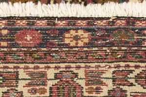 Vintage Cream Geometric 2X6 Karajeh Persian Runner Rug