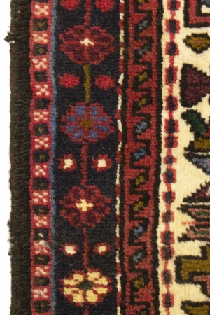 Vintage Cream Geometric 2X6 Karajeh Persian Runner Rug