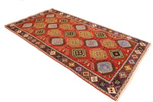 Semi Antique Tribal Scarlet Red 5X9 Shiraz Lori Persian Rug