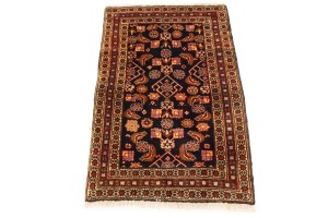 Vintage Plum Floral 2X3 Ardebil Persian Rug