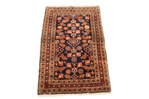 Vintage Plum Floral 2X3 Ardebil Persian Rug