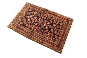 Vintage Plum Floral 2X3 Ardebil Persian Rug