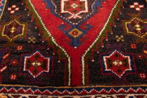 Vintage Red Tribal 3X4 Mazlaghan Persian Rug