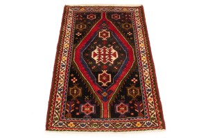 Vintage Red Tribal 3X4 Mazlaghan Persian Rug