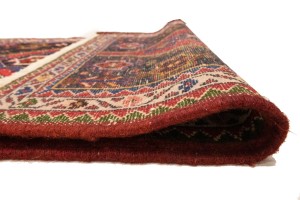 Vintage Red Tribal 3X4 Mazlaghan Persian Rug