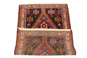 Vintage Red Tribal 3X4 Mazlaghan Persian Rug
