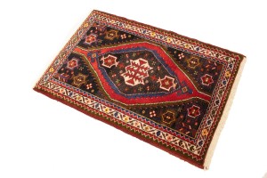 Vintage Red Tribal 3X4 Mazlaghan Persian Rug