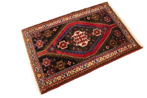 Vintage Red Tribal 3X4 Mazlaghan Persian Rug