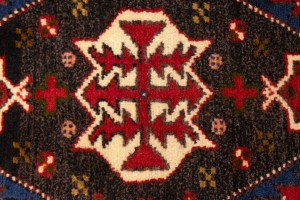 Vintage Red Tribal 3X4 Mazlaghan Persian Rug