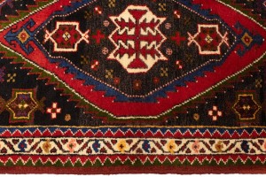 Vintage Red Tribal 3X4 Mazlaghan Persian Rug
