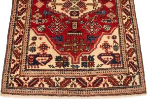 Vintage Cream Geometric 2'5X3'5 Heriz Persian Rug