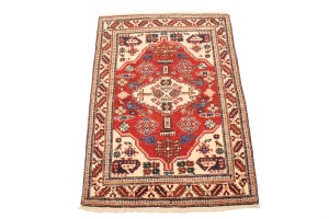 Vintage Cream Geometric 2'5X3'5 Heriz Persian Rug