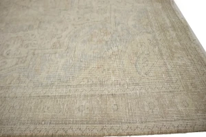 Muted Traditional Floral 7X10 Distressed Tabriz Persian Rug