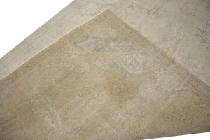 Muted Traditional Floral 7X10 Distressed Tabriz Persian Rug