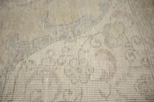 Muted Traditional Floral 7X10 Distressed Tabriz Persian Rug