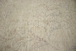 Muted Traditional Floral 7X10 Distressed Tabriz Persian Rug